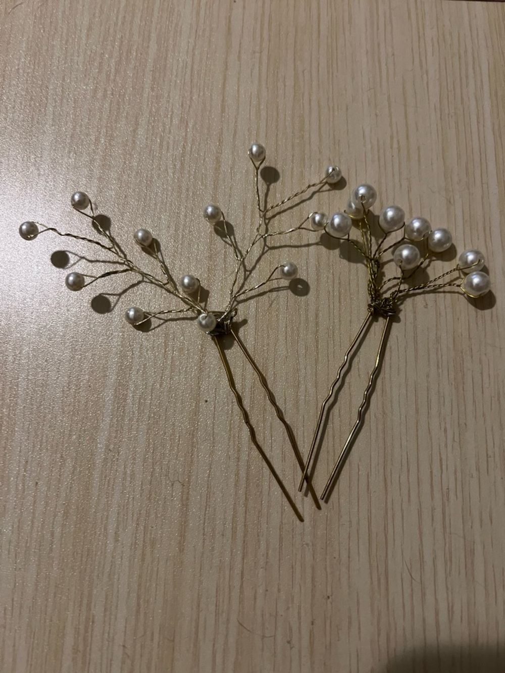 Pearl Cluster Hair Pins - Gold Wire Bridal Hair Accessories